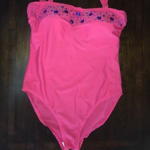 SHIMMERING RHINESTONE One Piece Swimsuit/ Bathing